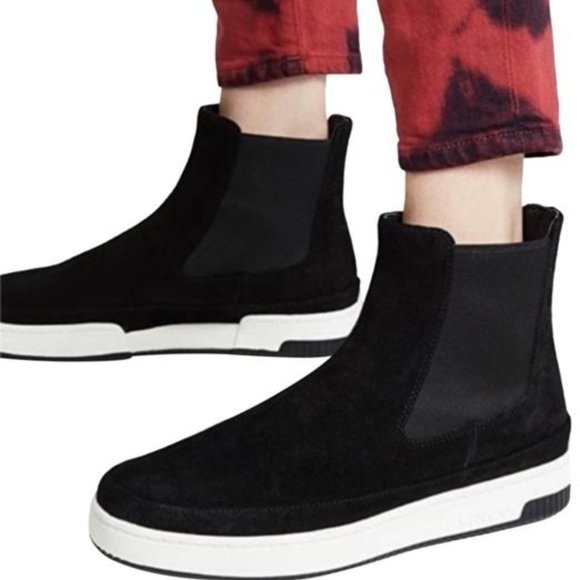 Vince Rhys‎ Dark Navy Blue Suede Leather High Top Platform Sneaker Boot 10 NEW - Picture 14 of 14